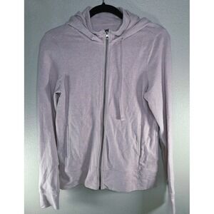 Pact Organic Cotton Zip Hoodie Pink Small Lightweight Minimalist